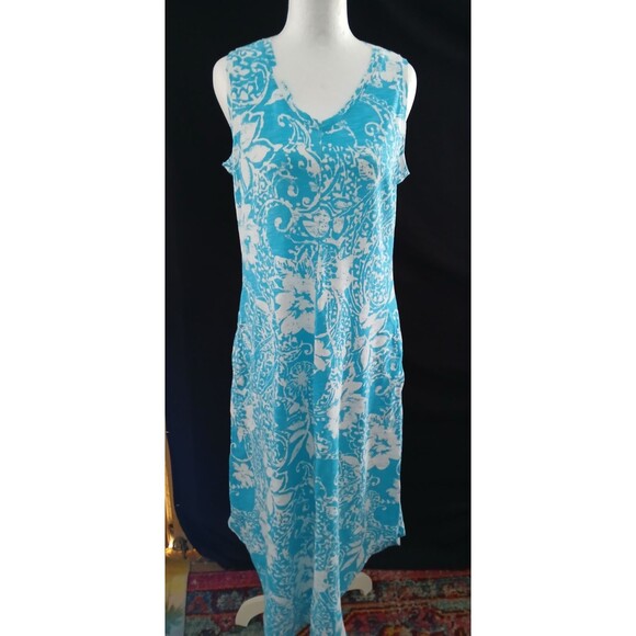 Escape by Habitat Clothes Dresses & Skirts - Escape by Habitat Clothes Sleeveless Blue/White Dress with Pockets SMALL NWOT